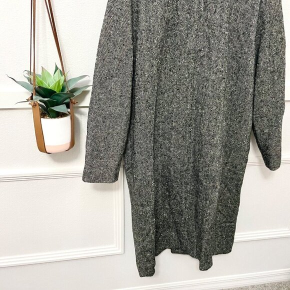 Vintage Andover Wool Black and White Tweed Fur Trim Jacket Size XXL - Picture 5 of 5